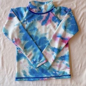 GIRLS Size 6 tie-dyed swim top, full coverage by Sunshine Swing